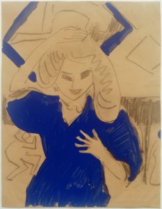青いドレスの女の子 作： Ernst Ludwig Kirchner