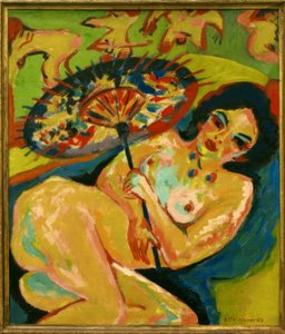 和傘の下の女の子 作： Ernst Ludwig Kirchner