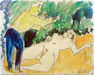 画家とモデル 作： Ernst Ludwig Kirchner