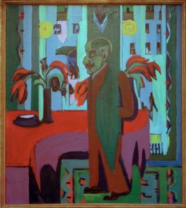 彼のスタジオでのマックス・リーバーマン 作： Ernst Ludwig Kirchner