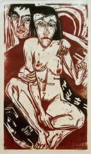 憂鬱（エルナとの自画像） 作： Ernst Ludwig Kirchner