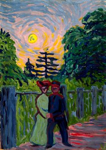 月の出：兵士と乙女、1905 作： Ernst Ludwig Kirchner