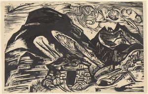 山小屋のある山 作： Ernst Ludwig Kirchner