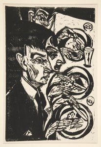 Nervoese beim Diner (夕食時の神経質な人々) 作： Ernst Ludwig Kirchner