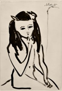 無題（Fränzias act、hand on chin） 作： Ernst Ludwig Kirchner