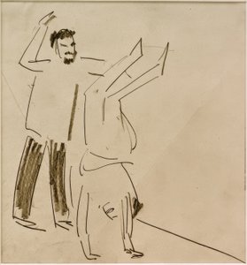 無題（逆立ちの女の子を持つ男） 作： Ernst Ludwig Kirchner