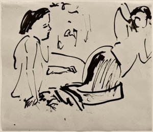 無題（2人の女性、座っている） 作： Ernst Ludwig Kirchner