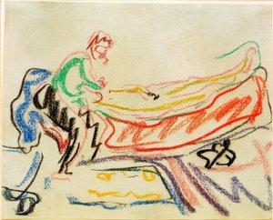 カナッペのカップル（Erich Heckelとモデル） 作： Ernst Ludwig Kirchner