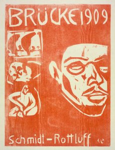 シュミット・ロットラフの肖像、1909 作： Ernst Ludwig Kirchner