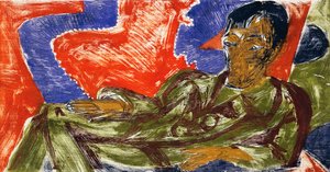 画家オットー・ミューラーの肖像 作： Ernst Ludwig Kirchner