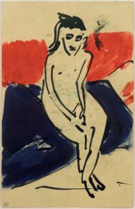 1910年6月30日からエリッヒヘッケルへのはがき（裸のマルゼラを着席）