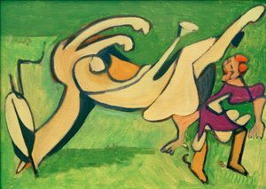 倒れた馬の女曲馬師 作： Ernst Ludwig Kirchner