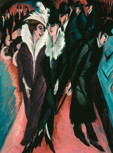 Rue, Berlin - Street, Berlin - Peinture de Ernst Ludwig Kirchner (1880-1938) - 1913 - 油彩・キャンバス - 120,6x91,1 - Museum of Modern Art, New York - 。 作： Ernst Ludwig Kirchner