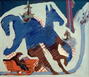 そりに乗る 作： Ernst Ludwig Kirchner