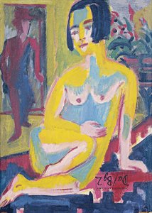 着席女性ヌード。研究、約1921-1923