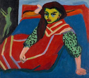 着席の女の子（FränziFehrmann） 作： Ernst Ludwig Kirchner