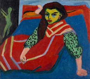 着席の女の子（FränziFehrmann） 作： Ernst Ludwig Kirchner