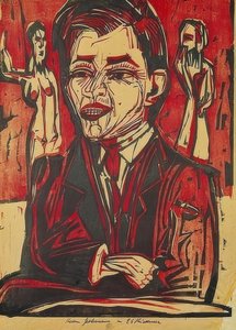 自画像 作： Ernst Ludwig Kirchner