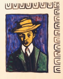 帽子をかぶった自画像 作： Ernst Ludwig Kirchner