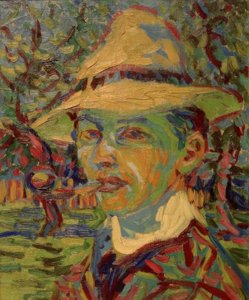パイプ付き自画像 作： Ernst Ludwig Kirchner