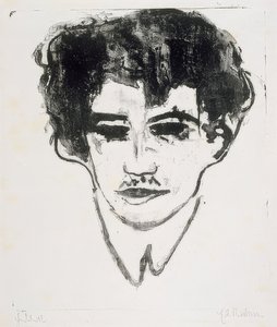 自画像。 1908年頃 作： Ernst Ludwig Kirchner