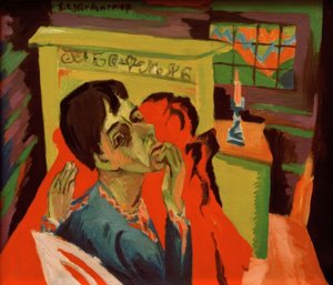 病人としての自画像 作： Ernst Ludwig Kirchner