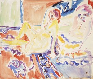座っていると横になる 作： Ernst Ludwig Kirchner