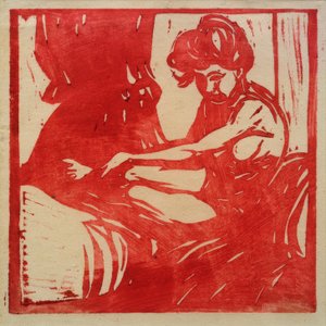 座っている裸の女の子 作： Ernst Ludwig Kirchner