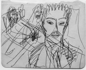 Skizze zu人獣 作： Ernst Ludwig Kirchner