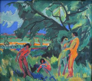 裸の人が遊ぶ 作： Ernst Ludwig Kirchner