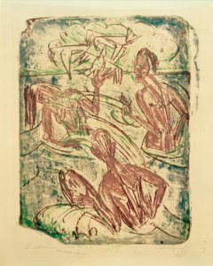 水しぶき入浴 作： Ernst Ludwig Kirchner