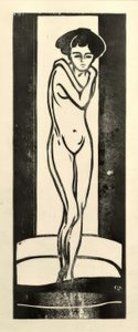 腕を組んで立っている裸の女の子 作： Ernst Ludwig Kirchner