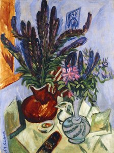 花瓶のある静物; Stilleben Mit Blumenvasen、1912 作： Ernst Ludwig Kirchner