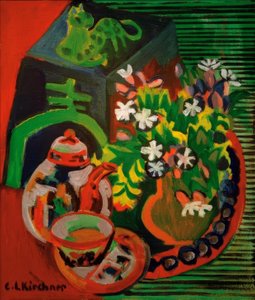 中国の磁器のある静物 作： Ernst Ludwig Kirchner