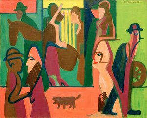 夕暮れの通り 作： Ernst Ludwig Kirchner
