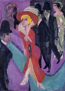 レッドストリートウォーカーのあるストリート、1914-1925 作： Ernst Ludwig Kirchner