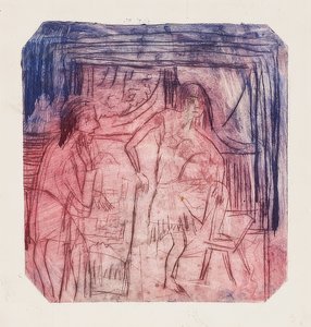 部屋のシーン。 1921 作： Ernst Ludwig Kirchner
