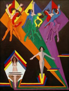 色光線で踊る女の子 作： Ernst Ludwig Kirchner