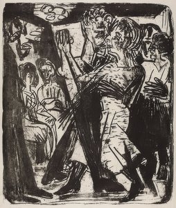 農民のカップルのダンス。 1920年 作： Ernst Ludwig Kirchner