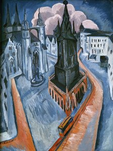 ハレの赤い塔 作： Ernst Ludwig Kirchner