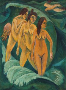 3人の海水浴客、1913年 作： Ernst Ludwig Kirchner