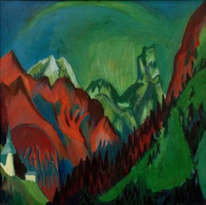 Tinzenhorn-モンシュタインでの列車のフライト 作： Ernst Ludwig Kirchner
