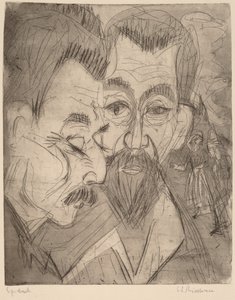 2 つの農民の頭 作： Ernst Ludwig Kirchner
