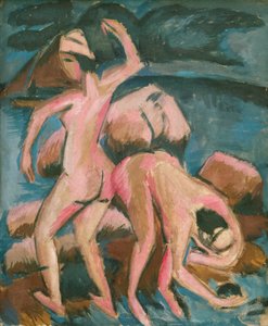 2人の入浴者フェーマルン、1912年。 作： Ernst Ludwig Kirchner