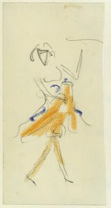 ダンサー。 Ernst Ludwig Kirchner (1880-1938) の作品、ボール紙に鉛筆とパステル 作： Ernst Ludwig Kirchner