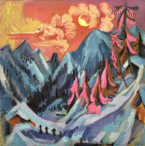 月明かりの下での冬の風景、1919 作： Ernst Ludwig Kirchner