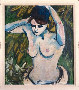 腕を上げた女性、1910 作： Ernst Ludwig Kirchner