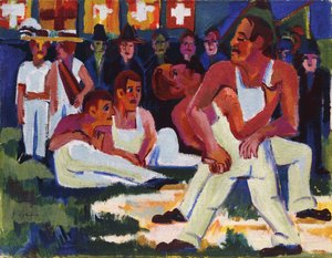 レスラー;リンガー、1923 作： Ernst Ludwig Kirchner