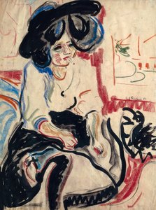 タバコを持つ若い女性 作： Ernst Ludwig Kirchner