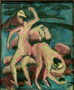 2人の入浴者、フェーマルン 作： Ernst Ludwig Kirchner